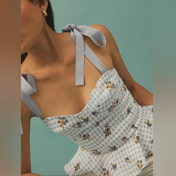 NWOT Reformation Kassi Linen Top in Al Fresco - Sz 12 - Picture 6 of 6